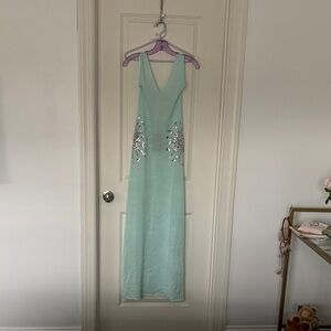 Meshki Ellington knit Maxi Dress with Sequins NWT SZ L Color: LAG